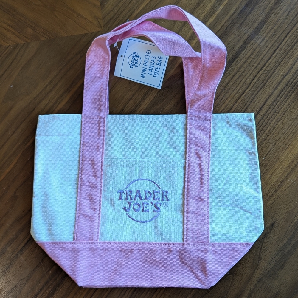 Trader Joe's Mini Tote - Pastel Pink